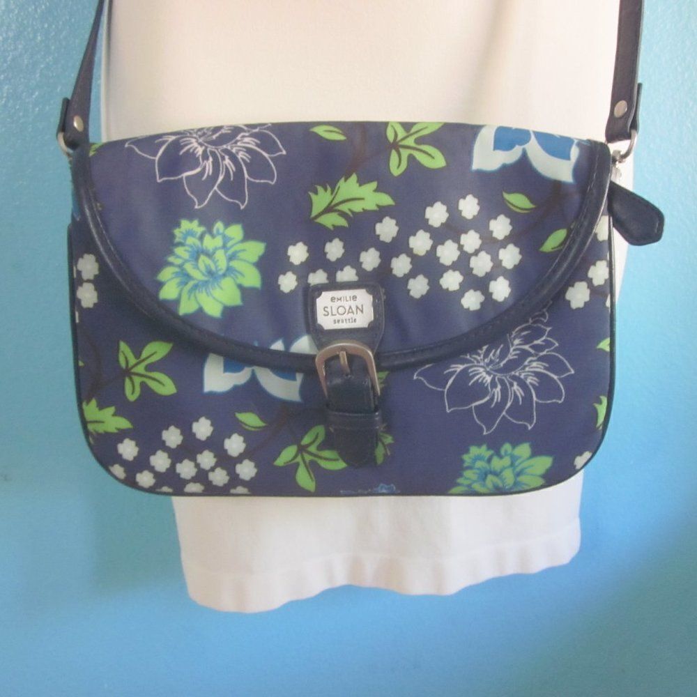 Emilie Sloan Blue Floral Crossbody Bag
